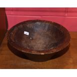 A large dugout bowl. Diameter 44cm