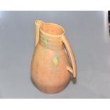 A large Beswick orange, blue and yellow glazed studio pottery jug, impressed no. 119 to base