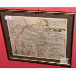 Christopher Saxton, engraved by William Kip, Map of Westmorland, hand coloured with title