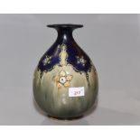 A Royal Doulton stoneware vase, impressed mark and initials MW to base,