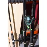 A Keenets carp rod. 3.6m; tog. with a carp match reel