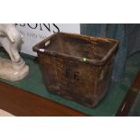 A late 19th/early 20th century pig skin bucket