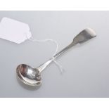 An unusual George III silver cream ladle, John Osment, Exeter, 1829