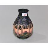 A William Moorcroft 'Cluny' pattern vase of bulbous shape, dated 1992 with tubeline decoration