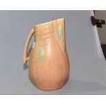 A large Beswick orange, blue and yellow glazed studio pottery jug, impressed no. 119 to base