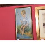 Dallas Simpson, Young Boy Fishing, print