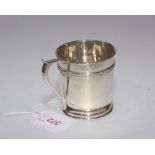 A George V silver christening cup, Birmingham 1929. 2.1 troy ounces