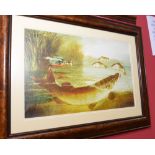 H.L. Rolfe, The Pike Chasing The Fish, print