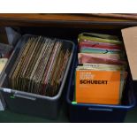 Two boxes inc. sheet music and a quantity of LPs