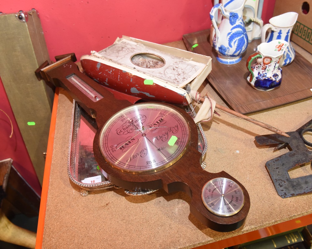 A tray inc. a pond yacht, an oak cased barometer etc - Image 2 of 2