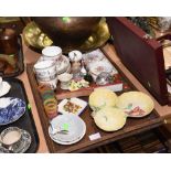 A tray inc. Royal Grafton "Malvern" pattern teawares, Czechoslovakian glass vase, small millefiori