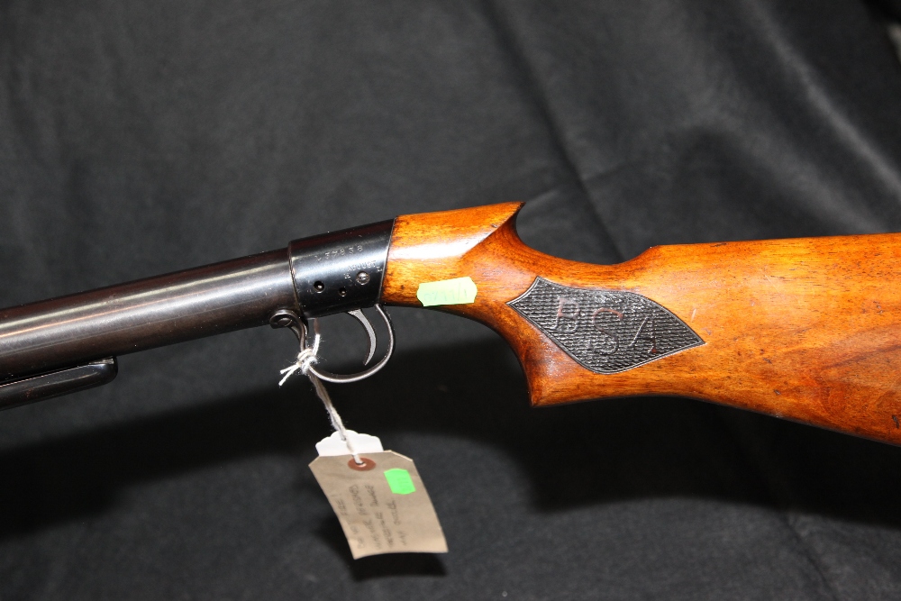 AIR WEAPON: Number L37858, a BSA .177 cal. under lever air rifle, with tap loading, open sights,