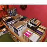 Twelve  boxes of books inc. novels, history, sheet music etc