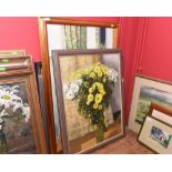 Kenneth Gorman, Yellow & White daisies, oil, signed with initials, and four other paintings by the