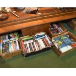 Four boxes of books inc. novels and geographical reference