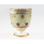 A ROYAL WORCESTER RETICULATED VASE, c.1880, designed by George Owen, of pedestal cup form, double