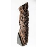 AN INDIAN CARVING, 18th/19th CENTURY, elaborately carved with monkeys, exotic beasts and foliage,