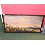 Cavan Corrigan, (20th Century) Sunflowers in the Camargue, signed, oil on board, framed