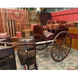 A painted governess cart applied with a plaque inscribed Ecton Carriages.........