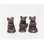 Three resin figures of mice