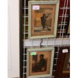 Two 19th Century coloured Baxter prints of a Chimney Sweep and Young Negro boy,  both framed (2)
