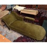 A Victorian mahogany framed chaise longue