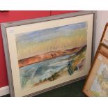 David Carr, a lakeland landscape, watercolour and gouache, signed lower right, framed and glazed