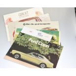 Classic car interest: a group of brochures from the 1970's including Ford Capri, Austin Maxi,