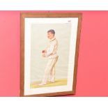 A framed Vanity Fair coloured print of a cricketer "Father"