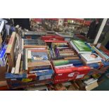 Three boxes of books including reference novels, biography etc