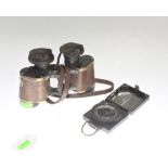 A pair of World War II period German field glasses, E. Leitz, Wetzlar, circa 1930/40, tog. with a