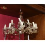 A George III style eight light glass chandelier