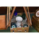 A box of glass inc. brandy balloons, vases etc