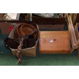 A box of wooden articles inc. a substantial rootwood corkscrew, treen bowls, a pair of cases etc