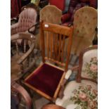 An early 20th century oak dining chair