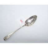 A George III silver dessert spoon, London 1800, engraved with a monogram. 1 troy ounce