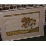 J.A. Hodgkin, (20th Century) Extensive landscape, signed and dated 1946, watercolour, framed and