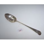 A George V silver gravy spoon, James Dixon & Son, Sheffield 1919, Old English pattern, engraved with