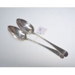 A pair of George IV silver table spoons, London 1826, Old English pattern