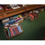 Five boxes of 19th century and later books inc. reference and novels