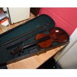 A violin in case 'The Maidstone' tog. with bow