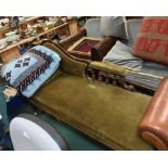 A 19th century mahogany framed chaise longue