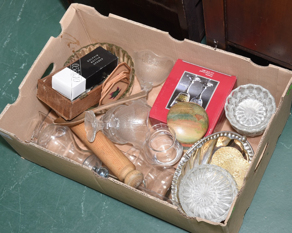 A box of misc. inc. glass