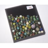 A collection of marbles, some vintage (approx 27)
