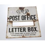 A George V1 enamel painted post office letter box sign