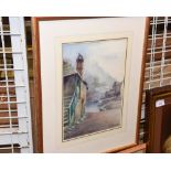 Elizabeth Glascott Vawdrey, Polperro, watercolour, signed twice and dated 1923, framed. 30cm by 22cm