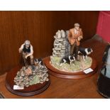 A Border Fine Arts figure of Next to Go and another of Shepherd with single sheep dog, designed by