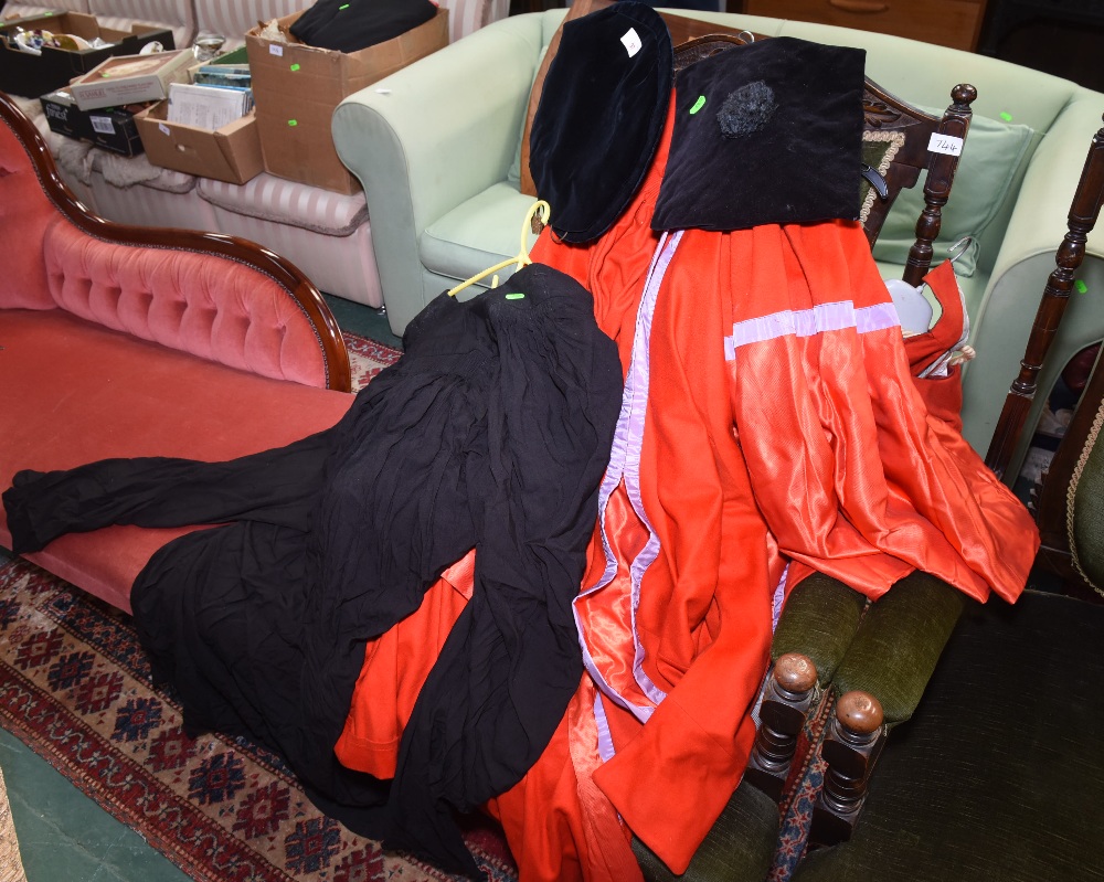 A group of graduation gowns