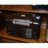 A 1950's bakelite cased radio