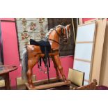 A vintage grain painted wooden horse